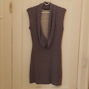 Deep Cowl neck form fitting mini dress
